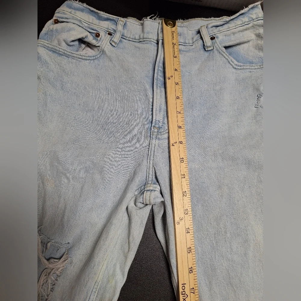Abercrombie & Fitch Light Blue High Rise Distressed Jeans